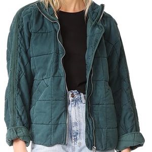 FREE PEOPLE Dolman Quilted Jacket Evergreen XS